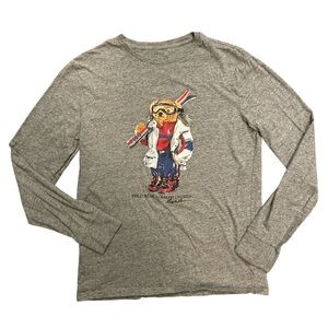 Polo Ralph Lauren Polo Bear Ski Gray Long Sleeve Shirt Men’s Size Small